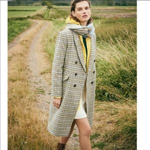 J.Crew Long double-breasted topcoat in plaid